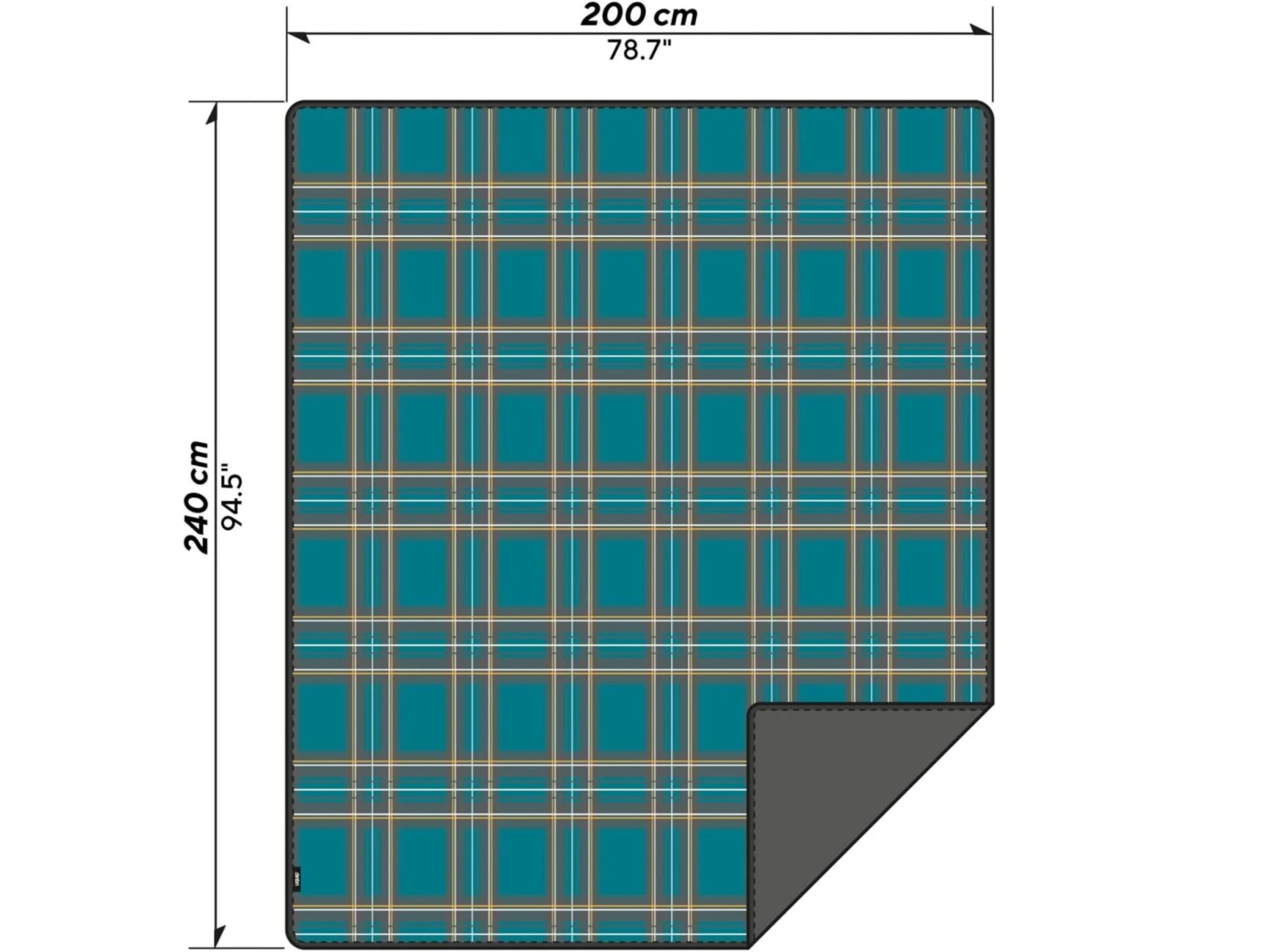 Merkloos Uquip Scotty XL Picknickkleed 4 Merkloos Uquip Scotty XL Picknickkleed - Afbeelding 2