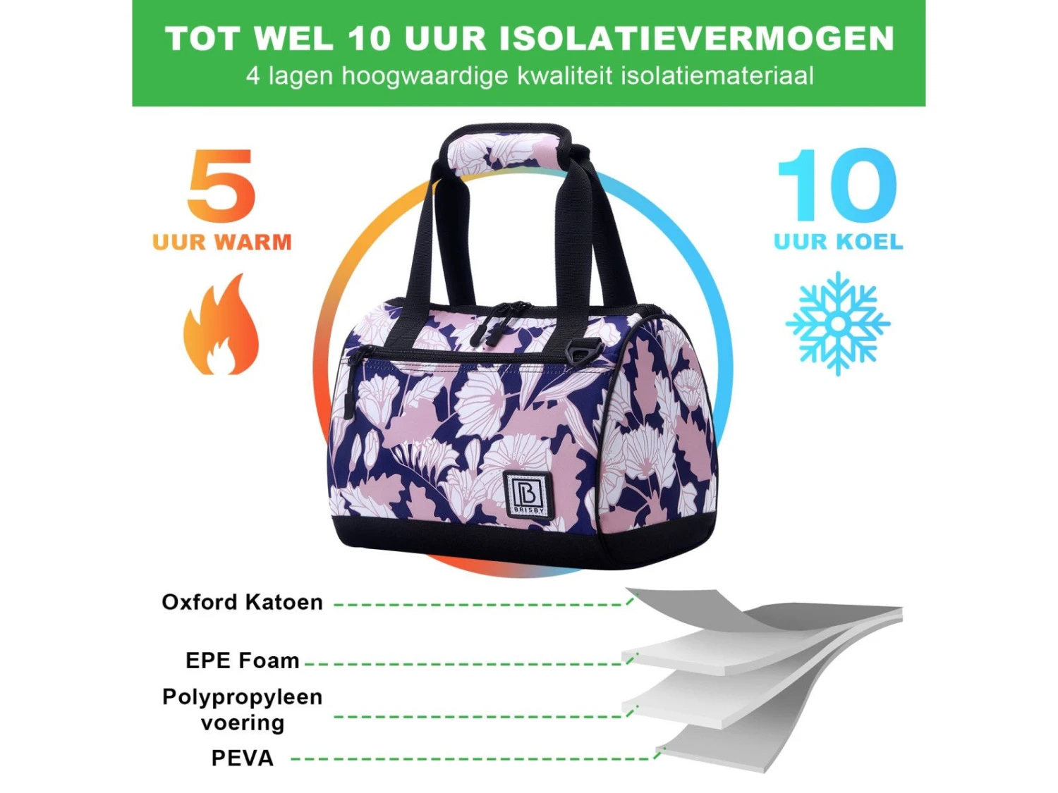 Merkloos Brisby Sweet Leaves 10 Liter Koeltas 7 Merkloos Brisby Sweet Leaves 10 Liter Koeltas - Afbeelding 5