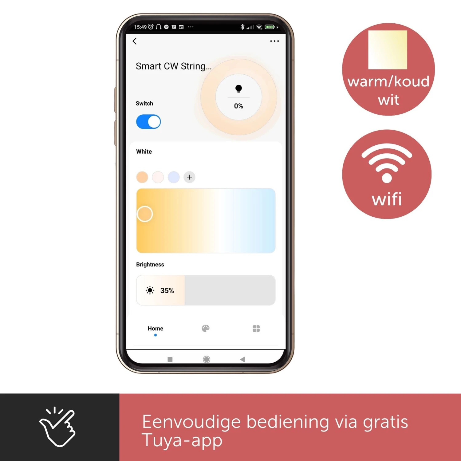 Merkloos Vellight V-TUYA-15-WWCW Slimme Lichtslinger - 15 Meter 7 Merkloos Vellight V-TUYA-15-WWCW Slimme Lichtslinger - 15 Meter - Afbeelding 5