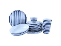 Merkloos OTIX Stripes 12-delig Serviessets - Blue