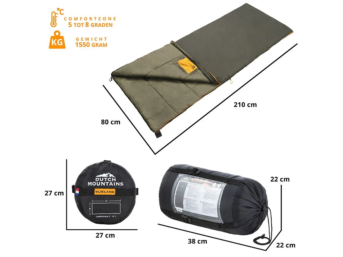 Merkloos Dutch Mountains Vlieland XL Slaapzak 4 Merkloos Dutch Mountains Vlieland XL Slaapzak - Afbeelding 2