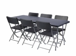 Merkloos Perel 180 X 75 Cm Zwarte Vouwtafel -Merkloos 627255fc044a20.22025365