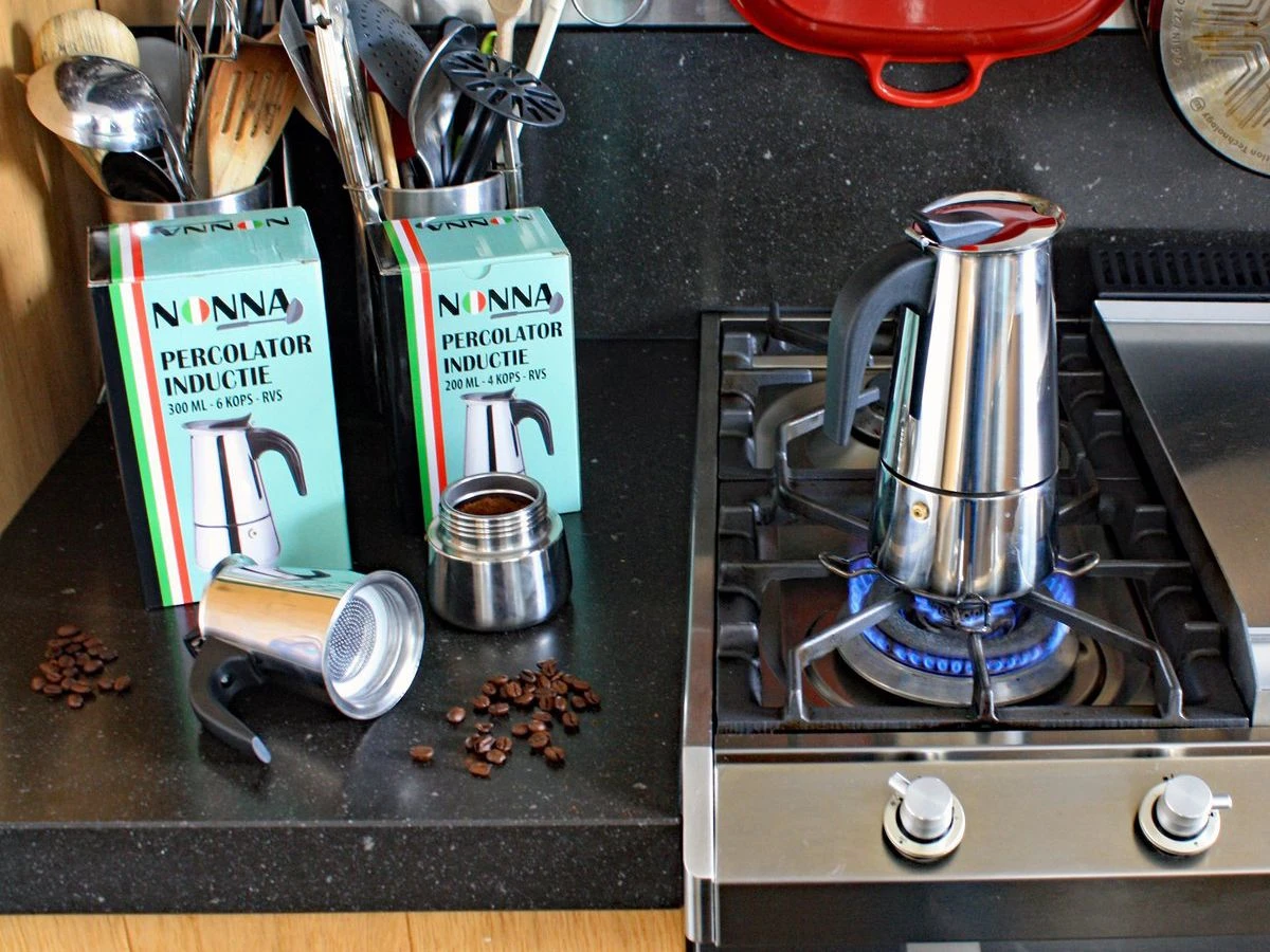 Merkloos Nonna Inductie 2 Kops Percolator 4 Merkloos Nonna Inductie 2 Kops Percolator - Afbeelding 2