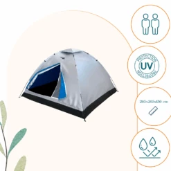 Merkloos HIXA Aktive 2 Persoons Grijze Koepeltent 9 Merkloos HIXA Aktive 2 Persoons Grijze Koepeltent -Merkloos 643688432f0758.88802234