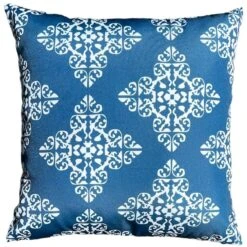 Merkloos Warmpi Verwarmd Outdoor Sierkussen - Blue/White -Merkloos 64c9a78a9286efca