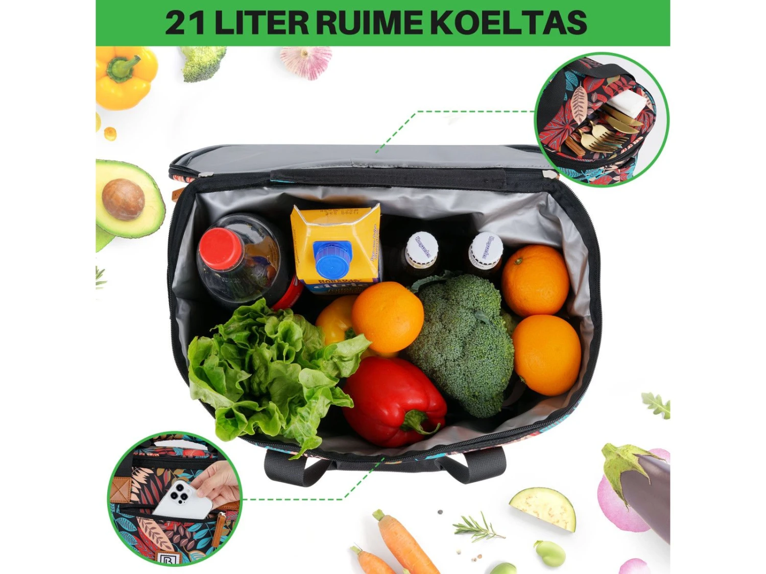 Merkloos Brisby Jungle 21 Liter Koeltas 5 Merkloos Brisby Jungle 21 Liter Koeltas - Afbeelding 3