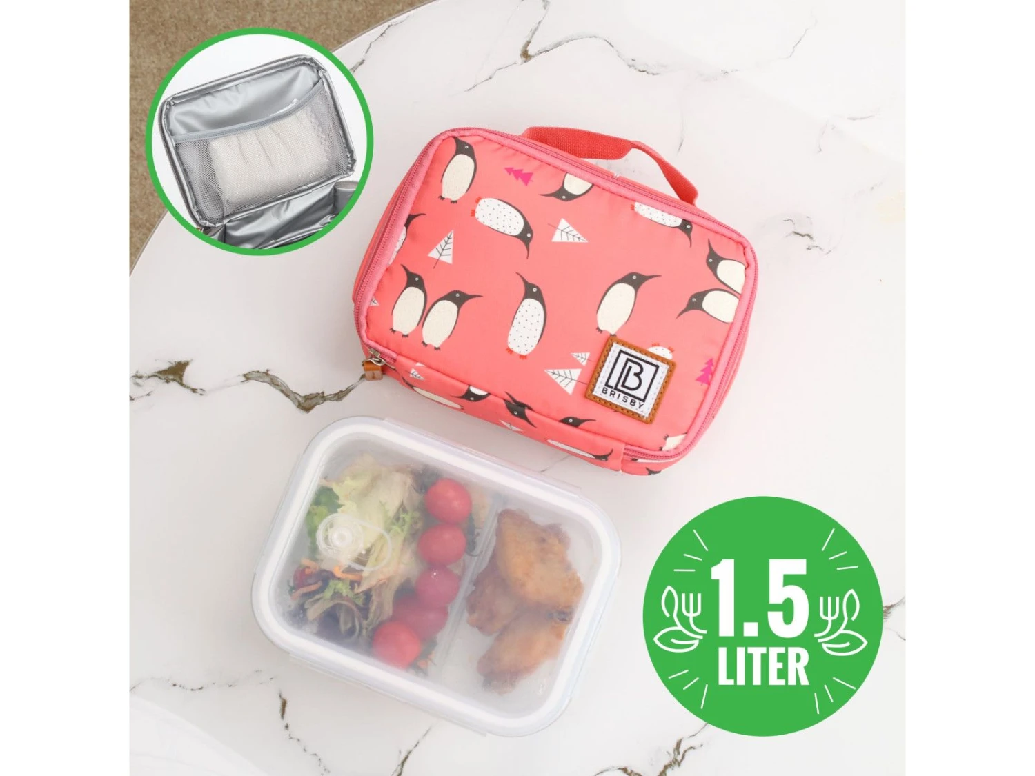 Merkloos Brisby Penguin 1,5 Liter Koeltas 4 Merkloos Brisby Penguin 1,5 Liter Koeltas - Afbeelding 2