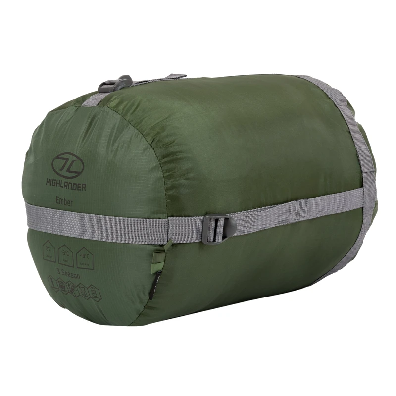 Merkloos Highlander Phoenix Ember 250 Mummyslaapzak - Green 7 Merkloos Highlander Phoenix Ember 250 Mummyslaapzak - Green - Afbeelding 5