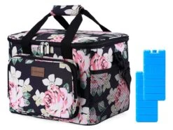 Merkloos Packaway 15 Liter Geïsoleerde Koeltas - Black Flower