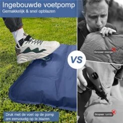 Merkloos Hikr® 10cm+ Slaapmat Met Ingebouwde Voetpomp - Blue -Merkloos 7f82a769ae21b66f