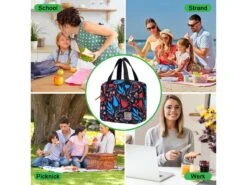 Merkloos Brisby 4-laags Geïsoleerde 4 Liter Koeltas - Night Flower -Merkloos 9d69647465136d87