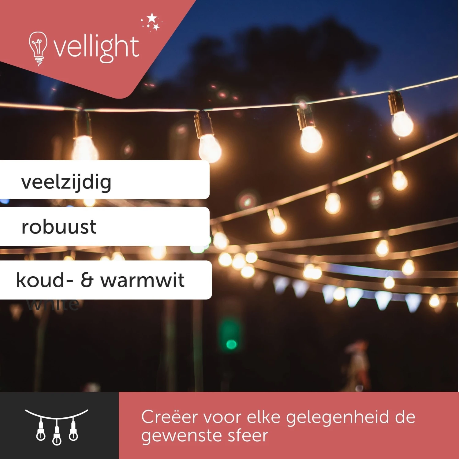 Merkloos Vellight V-TUYA-15-WWCW Slimme Lichtslinger - 15 Meter 4 Merkloos Vellight V-TUYA-15-WWCW Slimme Lichtslinger - 15 Meter - Afbeelding 2