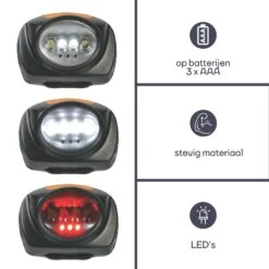 Merkloos Perel 7-leds Hoofdlamp - Black -Merkloos b096ad02caaff40f