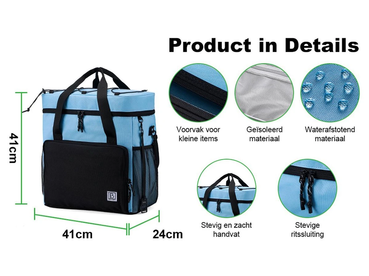 Merkloos Brisby 4-laags Geïsoleerde 40 Liter Koeltas - Blue 5 Merkloos Brisby 4-laags Geïsoleerde 40 Liter Koeltas - Blue - Afbeelding 3