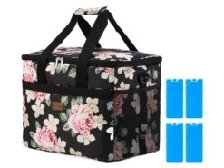 Merkloos Packaway 30 Liter Geïsoleerde Koeltas - Black Flower