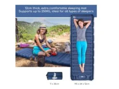 Merkloos Hikr® 10cm+ Slaapmat Met Ingebouwde Voetpomp - Blue -Merkloos e4f4047475f7e8e9